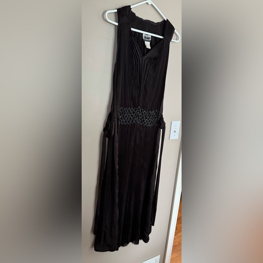 Vintage ISSEY MIYAKE Black Pleated Bergdorf Goodman Dress. 38 Chest